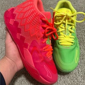Rick and Morty mb01 Vibrant Pink and Green Sneakers